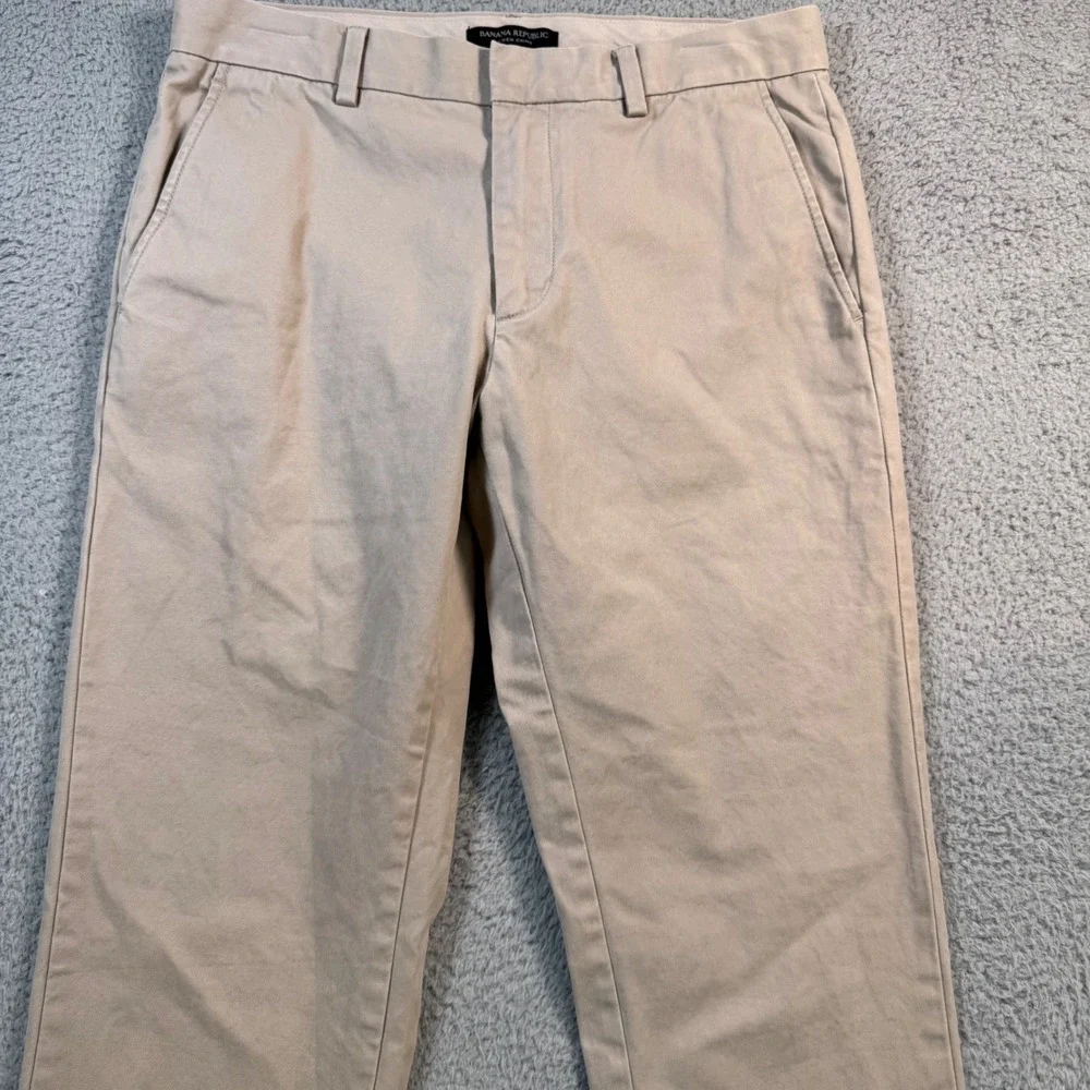 Banana Republic Aiden Chino Pants Mens 30x30 Khaki Beige‎ Slim Fit Cotton